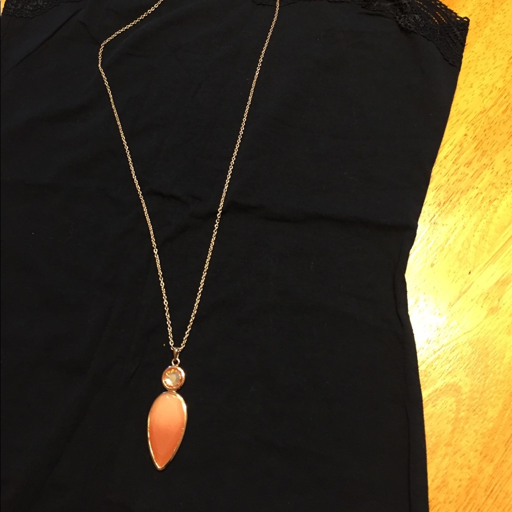 🎀 New Blush Ombré Stone Long NECKLACE Rose Gold